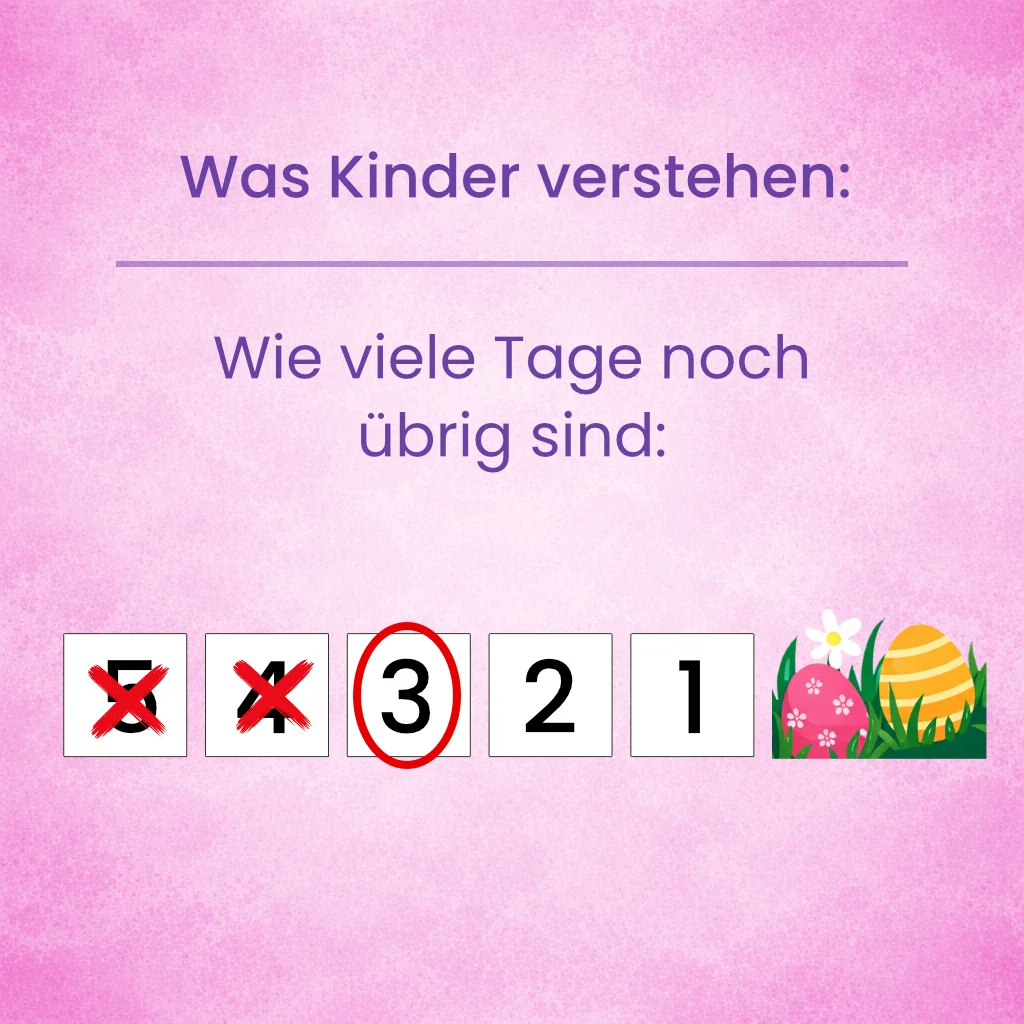Was Kinder verstehen: Wie viele Tage noch übrig sind.