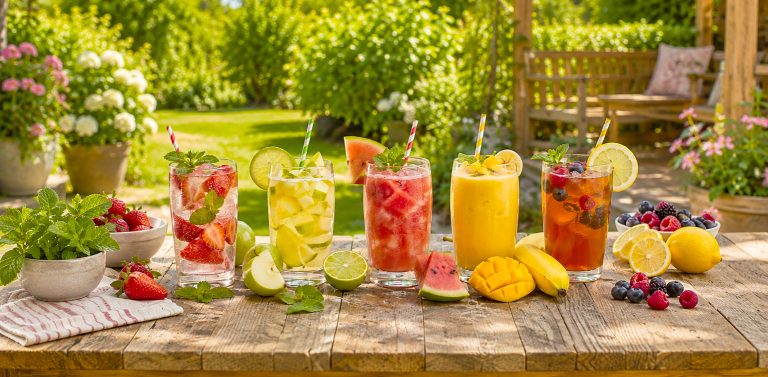 Cocktails für Kinder im Garten