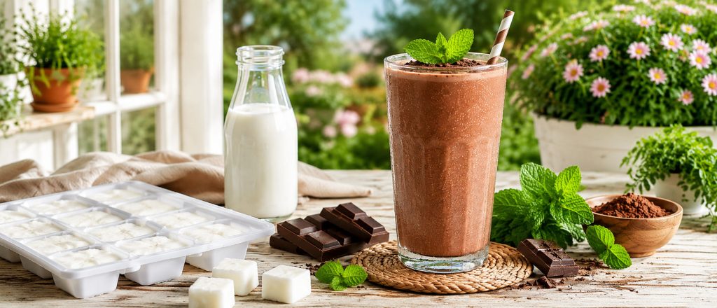 Schoko-Milchshake mit Minze