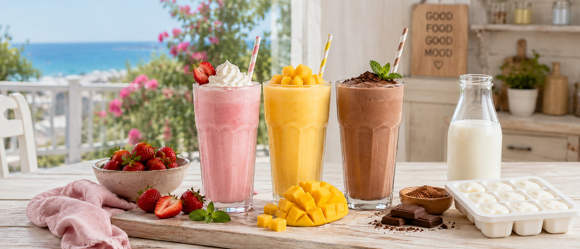 3 sommerliche Milchshakes